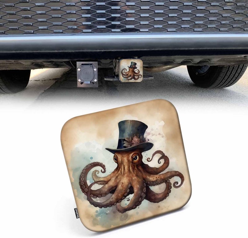 Beabes Soft Rubber ocean animal Octopus Square trailer Hitch Cover 2 inch, perfect for trucks SUVs RVs - Image 1